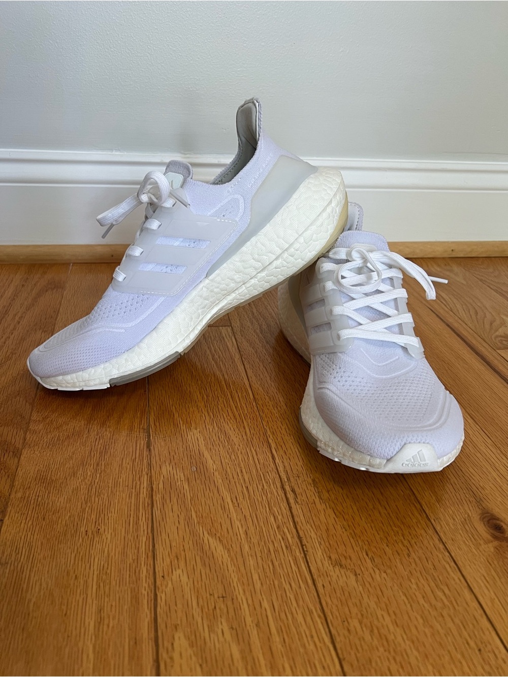adidas All-White Knit Running Sneakers